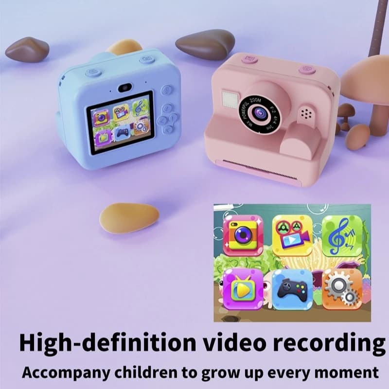Mini Videocamera Digitale per Bambini 1080P, Fotocamera Termica Istantanea Educativa con Scheda 32G per lo Sviluppo e l'Apprendimento dei Bambini