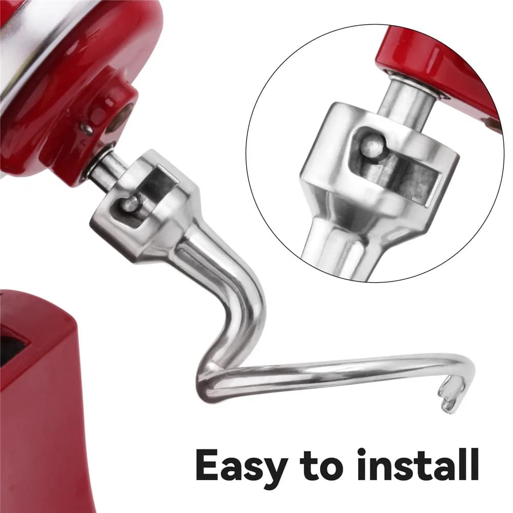 Gancio per impastare in metallo per KitchenAid Spiralizer Artisan KSM150 K45 K45SS KSM90 5QT 4.5QT Testa inclinabile W 10674618 Uncinetto