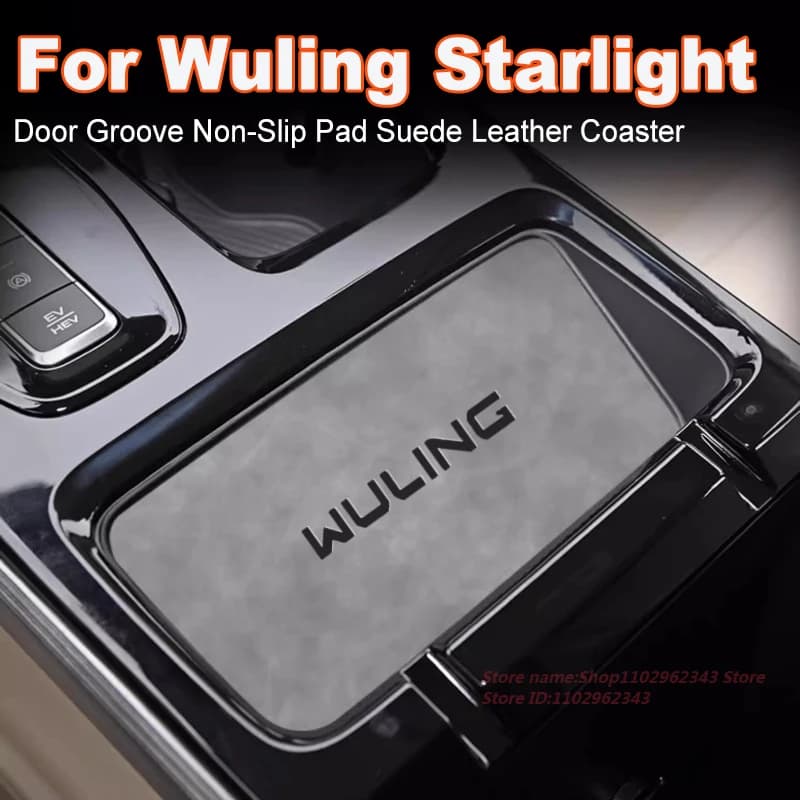 Tappetino per tazza in pelle scamosciata antiscivolo per Wuling Starlight 2023 Accessorio interno per tappetino con scanalatura per porta auto