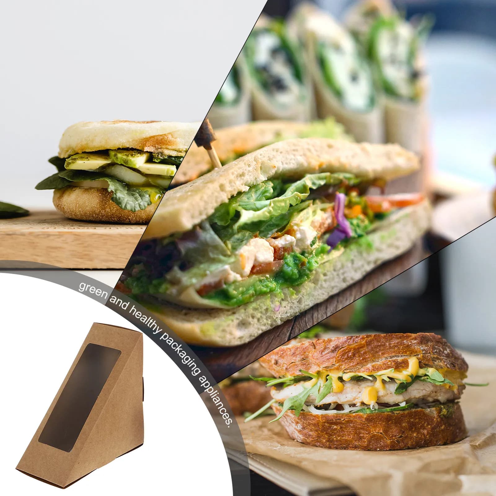 50 Pezzi Contenitori per Alimenti con Finestra, Scatole Premium in Carta Kraft per Torte e Prodotti da Forno, Confezioni per Alimenti