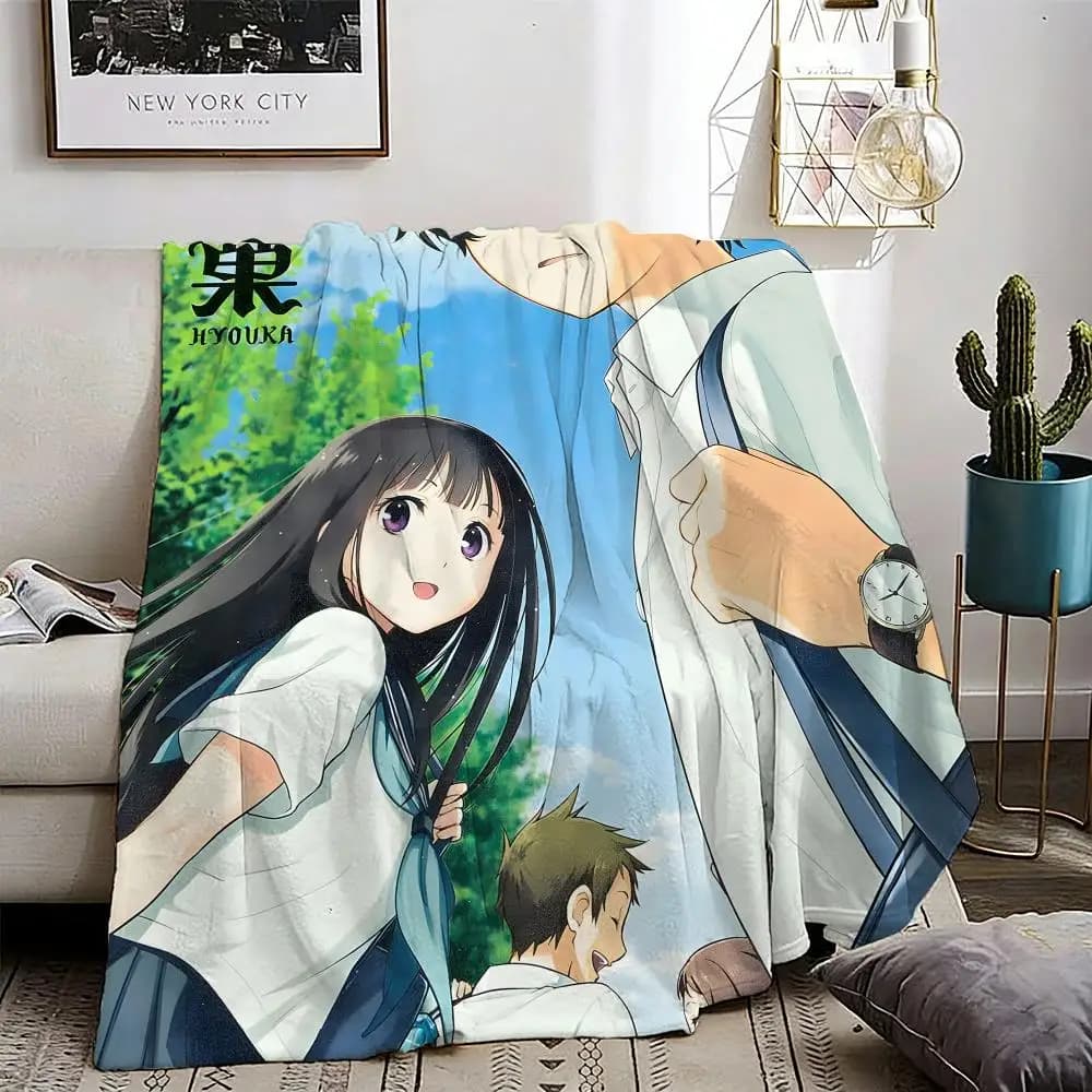 Hyouka Throw Lightweight 240g Flannel Blanket Soft Skin-friendly for Summer Cooling
