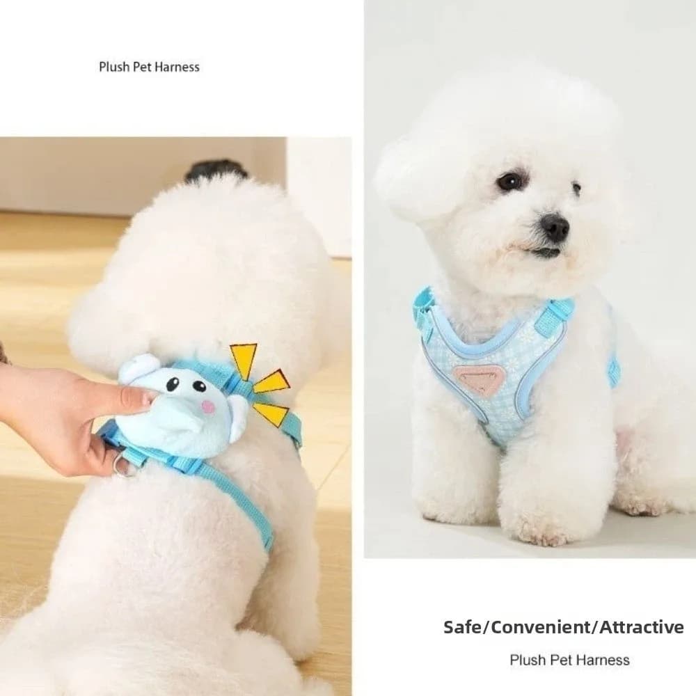 Set Pettorina e Guinzaglio per Cani Traspirante, Regolabile, Leggero, con Cinghia Pettorale Elastica a Forma di Animale per Uso Esterno