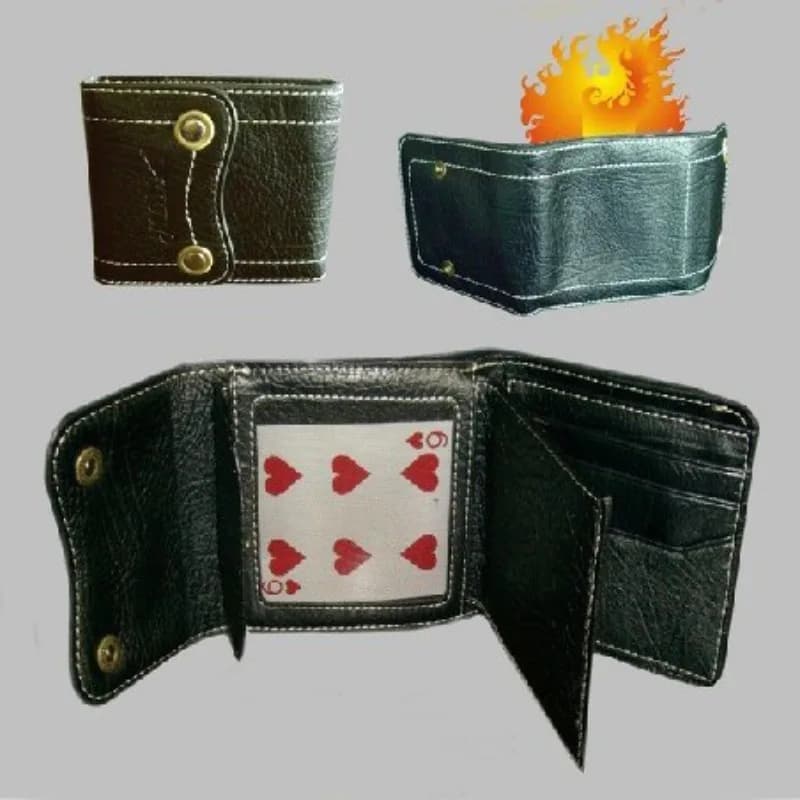 CARD TO FIRE WALLET Puntelli magici da palcoscenico 2 in1 Trucco per trucchi da mago Close Up Illusioni Accessori Mentalismo Trucco Magia