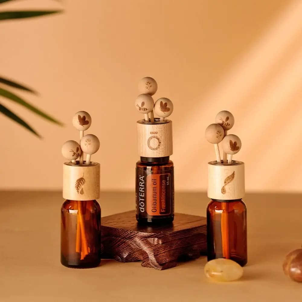 Coperchio a sfera in legno per bottiglia di olio essenziale Diffusore di fragranze Aromaterapia Bastoncini di canna in rattan Coperchio Decorazione domestica fai da te Strumenti diffusori