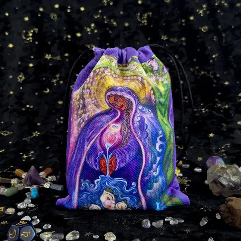 Borsa per carte Oracle Borsa per carte dei tarocchi Borsa in velluto 13x18 cm Gioco da tavolo Borsa per tarocchi Mazzo di tarocchi Borsa per dadi con coulisse Custodia per gioielli