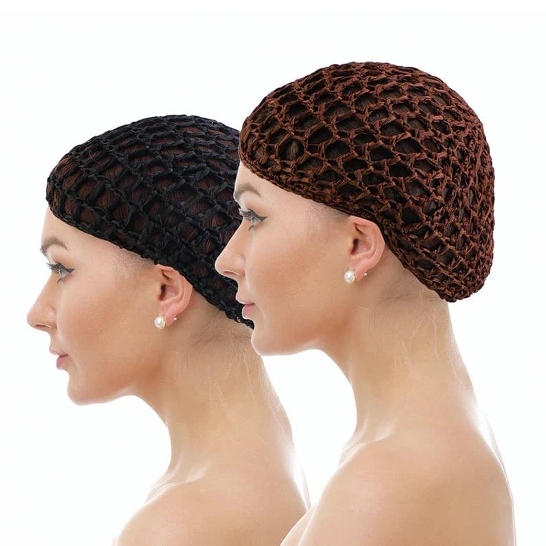 Set di 2 Retine per Capelli in Rete all'Uncinetto, Cappello a Cupola Traspirante per la Cura dei Capelli, Uso Quotidiano e Sottoperuca