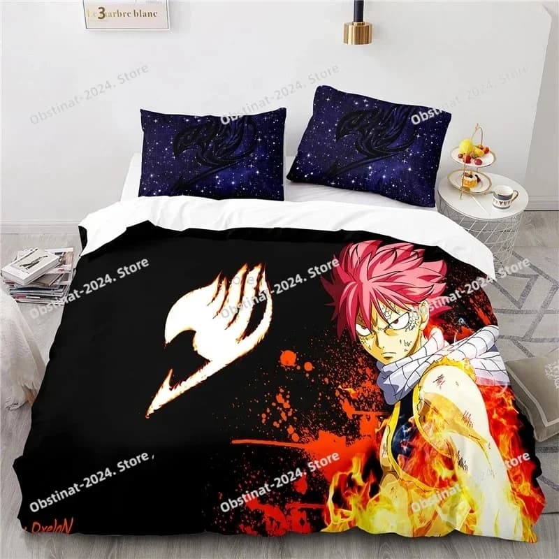 Popolare Anime Fairy Tail Set di biancheria da letto stampato in 3D Lucy Grey Fullbuster Etherious Character Set copripiumino stampato con federa