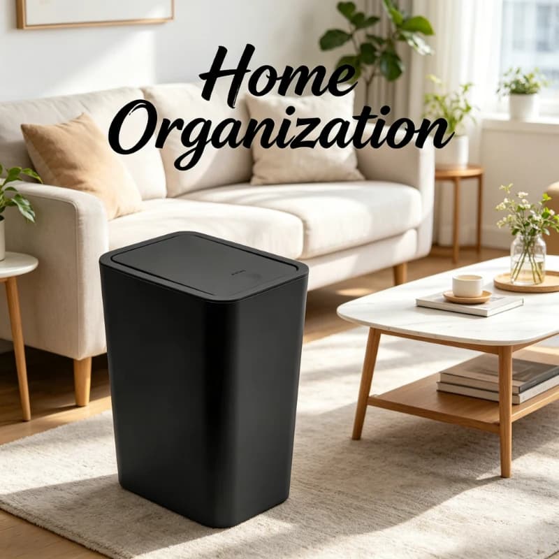 Slim Press-Top Pop-Up Trash Can One-Touch Lid Opening Airtight Odor Lock Extra Large Capacity Waste Bin for Tight Narrow Spaces