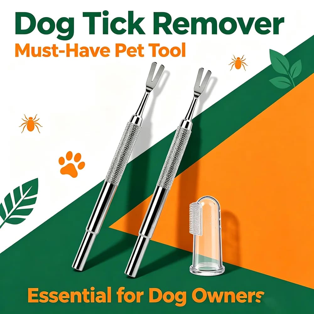 Portable Stainless Steel Tick Remover Fork, Practical Pet Grooming Supply for Daily Use With Dogs, Cats and Small Pets