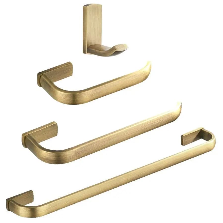 Bathroom accessories Brass, Antique towel rack, Towels set, Toilet paper holder, Bathrobe hook, Brass Brushed