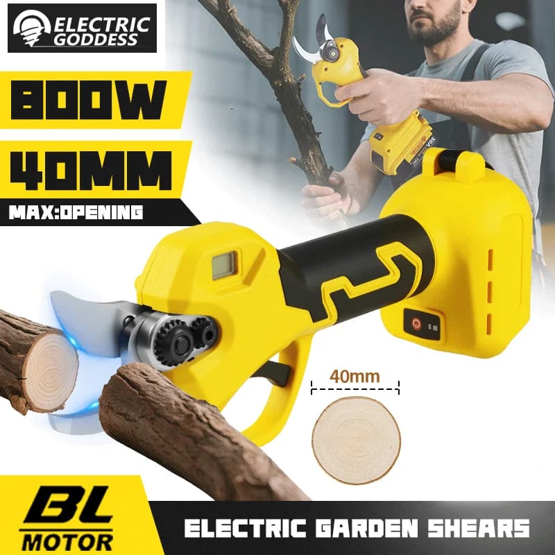 Electric Goddess Brushless 40mm Electric Pruning Shear Cordless Fruit Tree Bonsai Electric Scissors For Makita 18V Battery Pin
