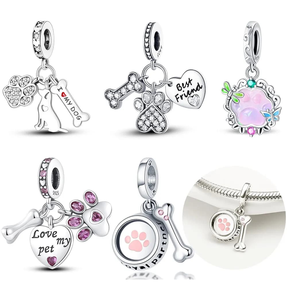 Ciondoli con ossa e bacino in colori argento adatti al braccialetto originale, regalo di gioielleria raffinata fai da te per le donne
