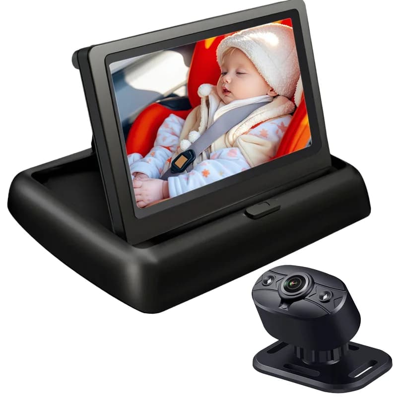 Visualizza il nuovo design del kit baby monitor e fotocamera per l'auto da 4,3 pollici in tempo reale