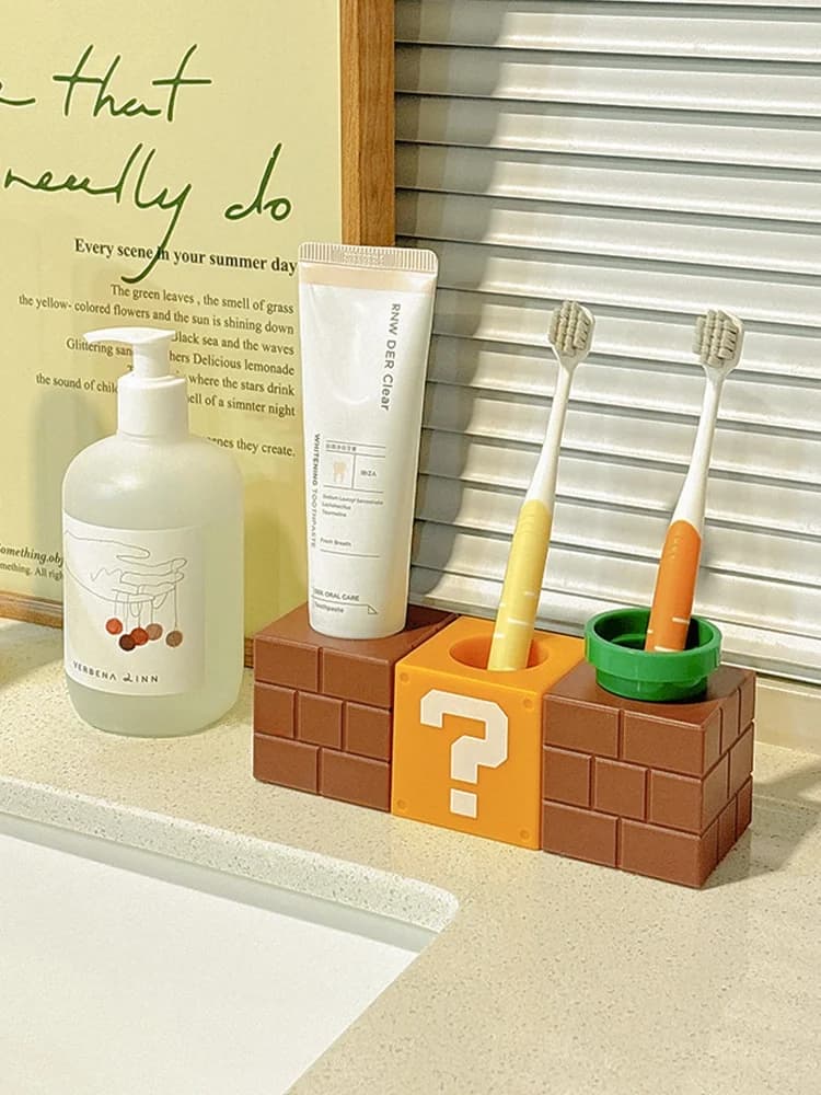 Portaspazzolino da parete per bagno, simpatico supporto a forma di cartone animato, mensola portaoggetti, senza foratura richiesta