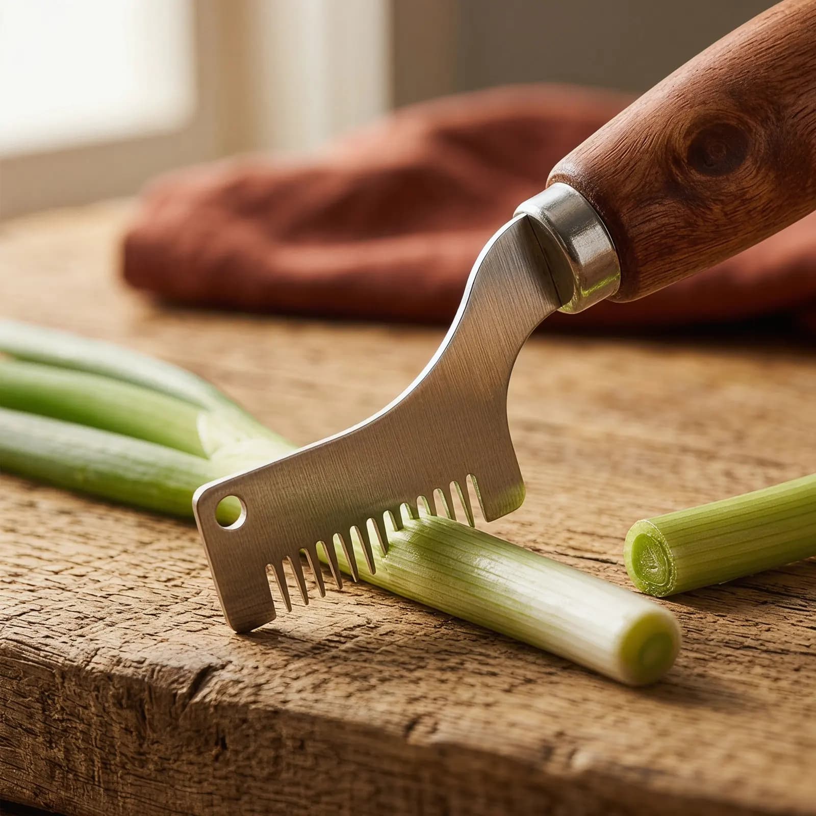 Multi-Blade Stainless Steel Scallion Slicer Cutter Knife Ergonomic Onion Chopping Tool for Fast Scallion Shredding Kitchen
