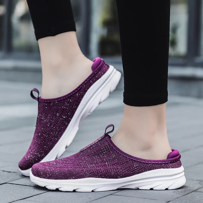 Scarpe da Corsa Ultra Leggere Oversize da Donna, Sneakers Sportive Traspiranti alla Moda con Tessuto Fly Woven