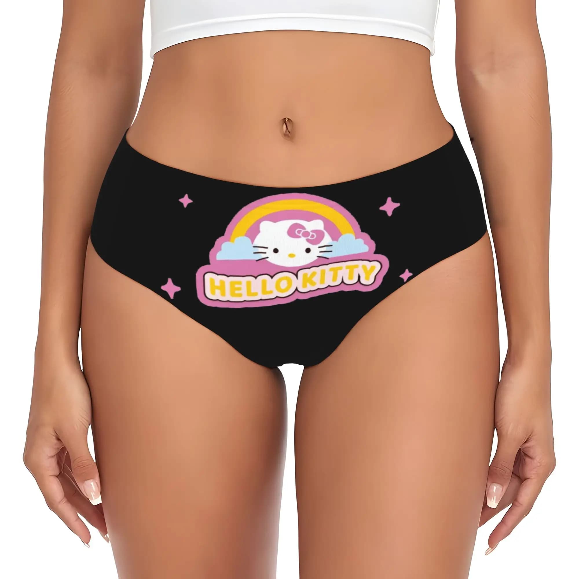 Mutandine da Donna Personalizzate con Motivi di Gattini, Traspiranti ed Elasticizzate, Biancheria Intima Anime con Gatti