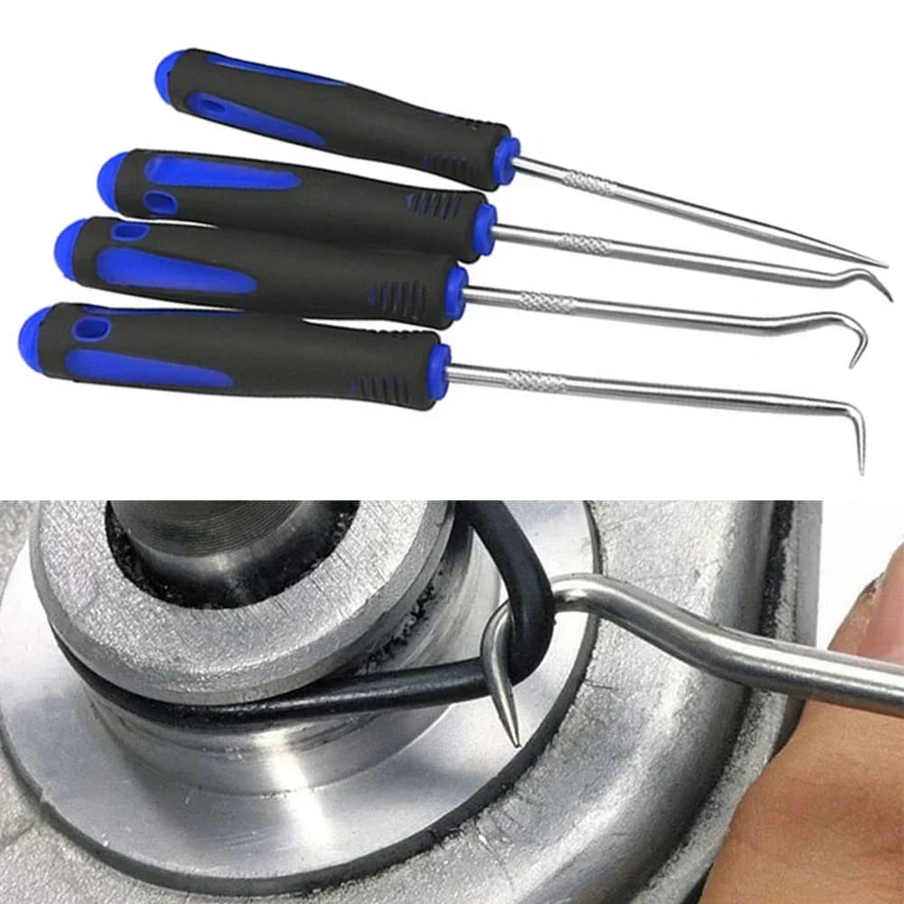4 pz Auto Lungo Pick & Gancio Set Guarnizioni Estrattore Pick Strumenti Per La Rimozione Auto Paraolio O-Ring Strumento di Tenuta Guarnizioni Olio Kit Cacciaviti
