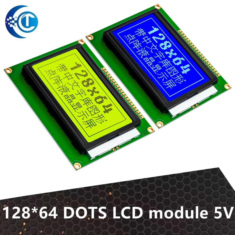 Modulo LCD 128*64 DOTS - Schermo blu 5V LCD 12864 con retroilluminazione - Porta parallela ST7920 LCD12864, per Arduino