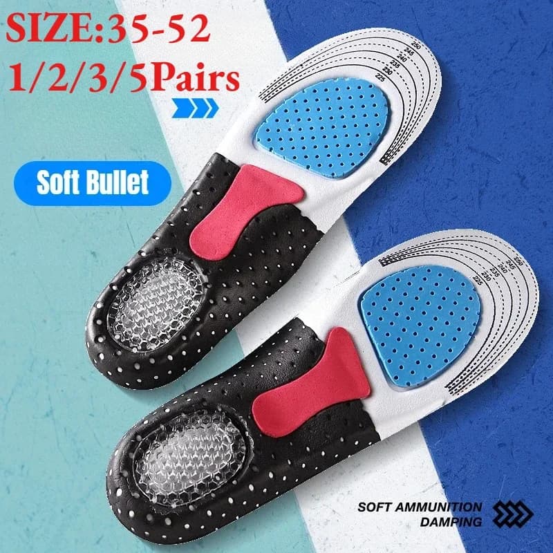 35-52 dimensioni Solette ortopediche Uomo Donna Memory Foam Cuscino Sottopiede Silicone Arch Support Pad Running Gel Sottopiede Inserto Buffer