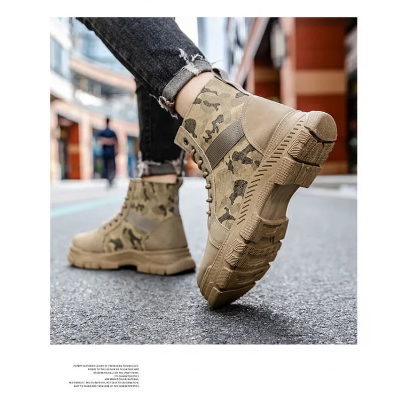 Stivali alti da uomo di nuova moda casual sportivi mimetici scarpe da trekking all'aperto antiscivolo