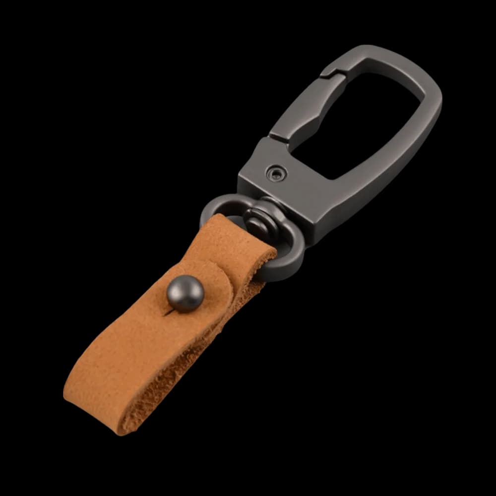 Portachiavi Classico in Pelle Opaca, Portachiavi in Metallo dal Design Conciso, Anello Portachiavi Anti-Sganciamento, Regalo per Moto