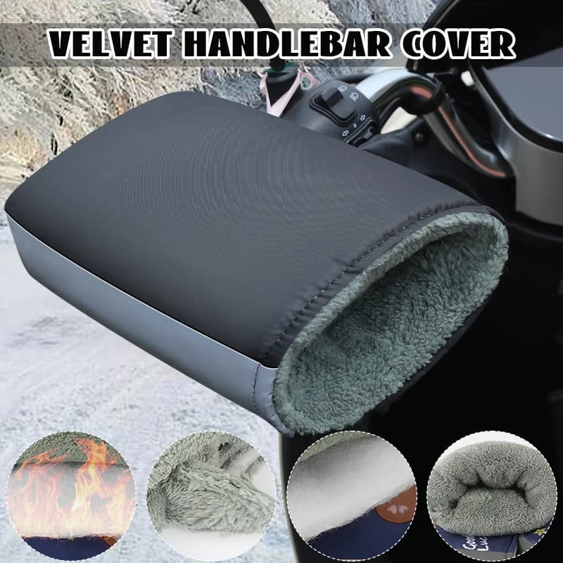 Guanti da manubrio per scooter da moto Ciclismo invernale Peluche Addensare Scaldino Copri impugnatura antivento impermeabile Accessori moto