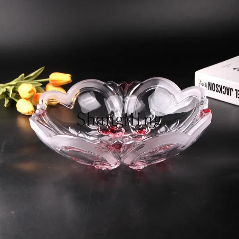 Set di piatti per frutta in cristallo CL Flevenz a forma di fiore di prugna, vaso per frutta secca, ornamento per la casa, idea regalo.