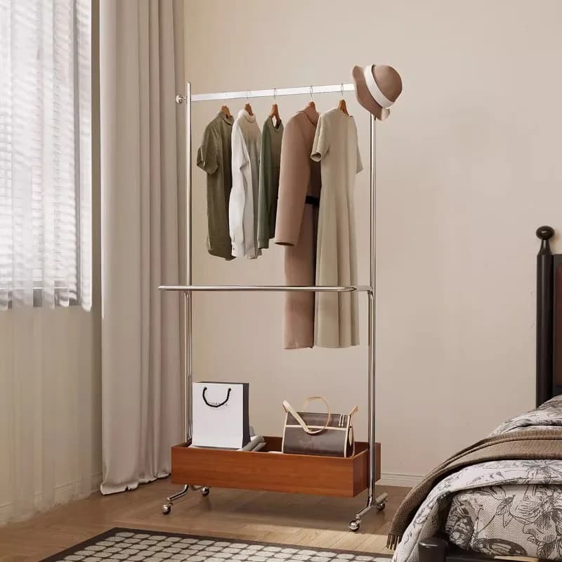 Appendiabiti Medievale da Terra Rimovibile per Camera da Letto, Lusso Leggero di Alta Gamma, Non Occupa Spazio, per Vestiti da Comodino