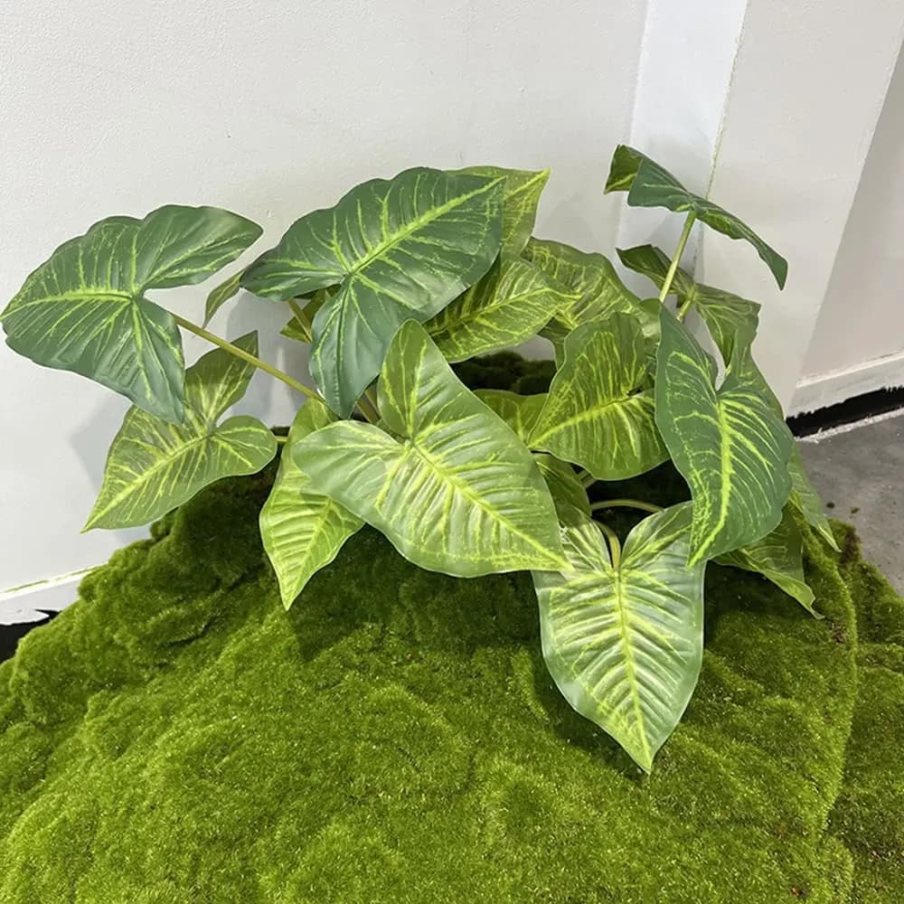 2 pieces of artificial taro plants 21,6 "great fake elephant ear plants for garden window garden flower decoration of the farm