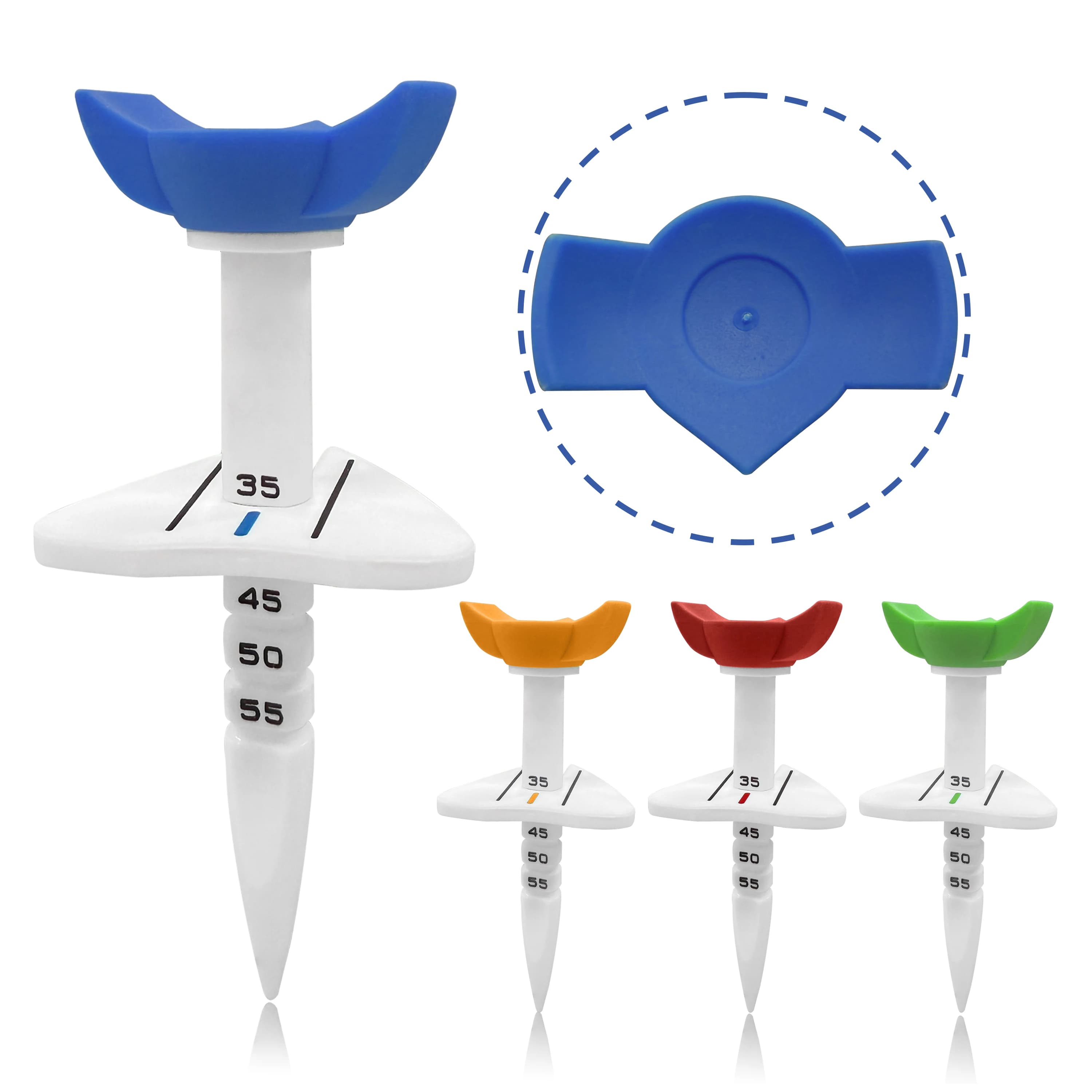 4Pcs Large Head Golf Tees 33-55mm Adjustable Height Golf Training Tee Outdoor Golf Practice Accessories