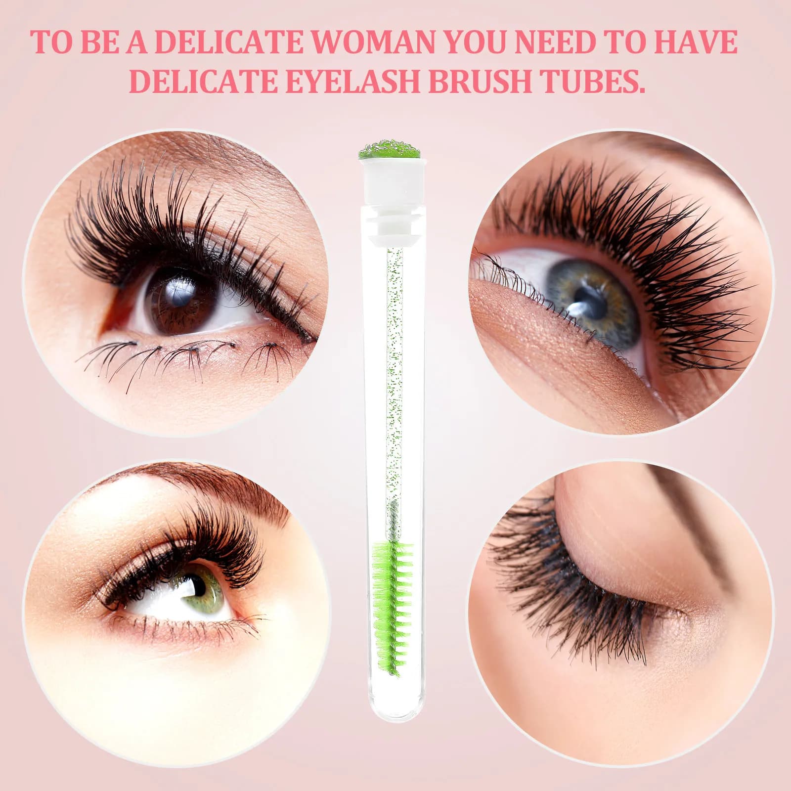 Set di 10 Tubi per Spazzole per Ciglia, Pettine per Extension Ciglia, Applicatore Portatile Facile da Usare, Perfetto per Salone e Uso Personale