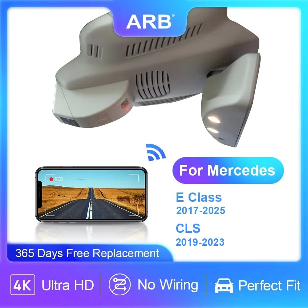Per Mercedes Classe E W213 2017-2025 4K Dash Cam, per Benz CLS 2019-2023 C257 3a generazione, DVR per auto in stile OEM con APP WIFI Installazione semplice