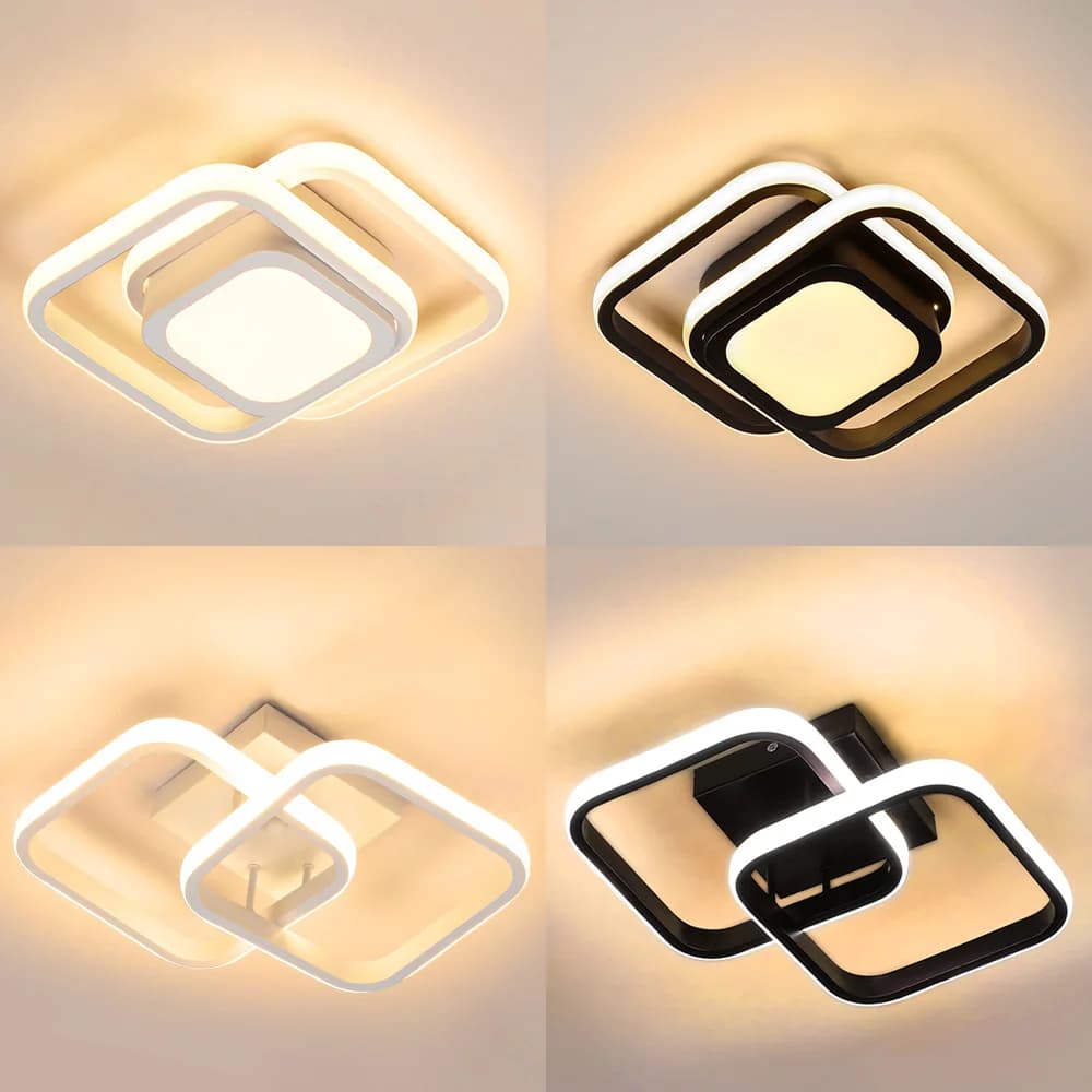 Lampade da Soffitto LED a 2 Anelli, Design Moderno e Minimalista per Soggiorno, Balcone, Ingresso, Scale, Decorazione Casa, Forme Multiple