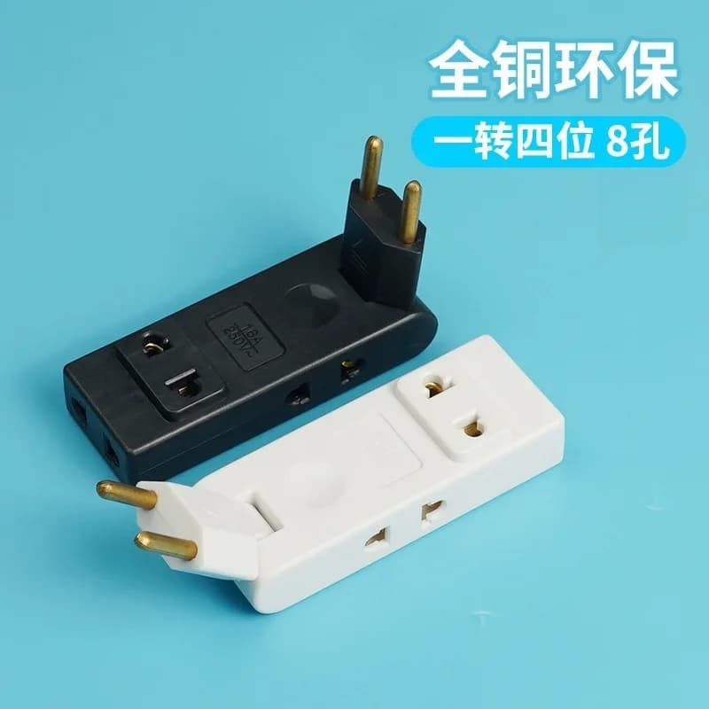 EU to US Plug Adapter Multi Outlet with Dual USB Travel Converter