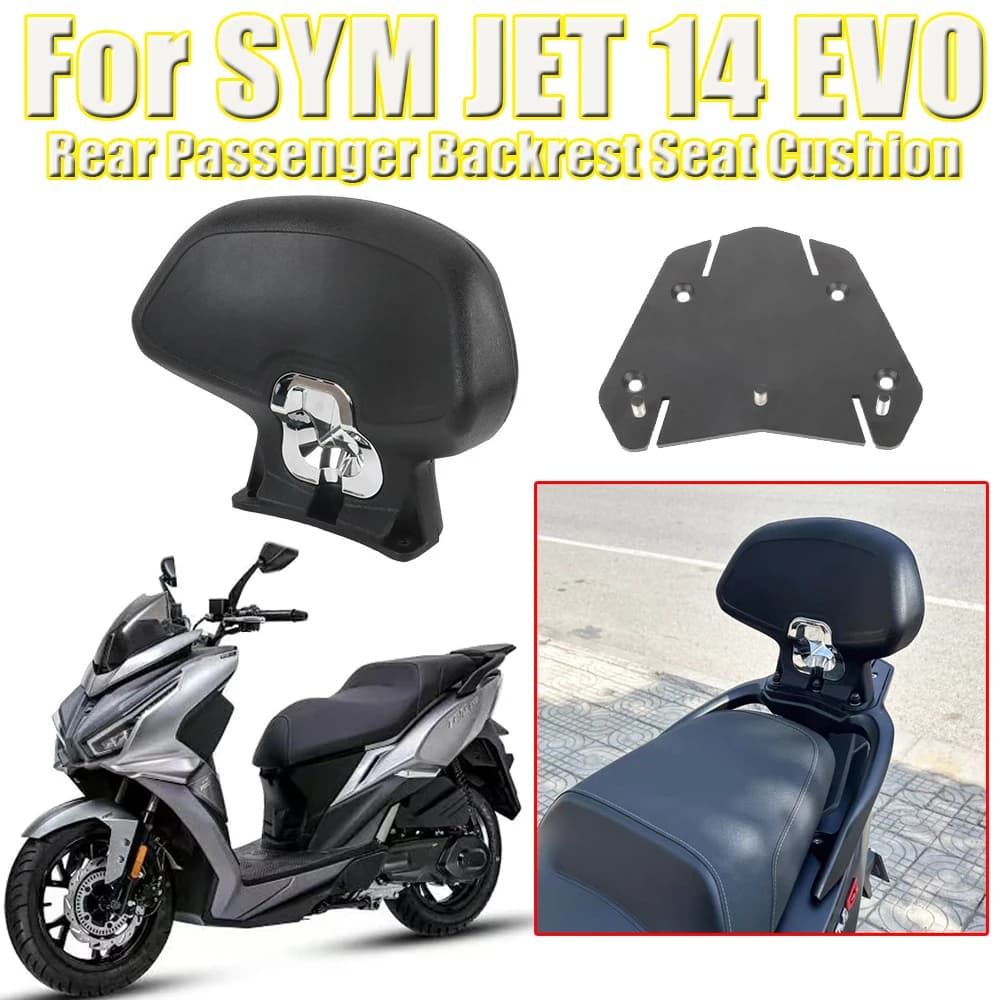 Backrest Motorcycle Rear for Passenger, Bearing for SYM JET 14 EVO Jet X 125 150 200