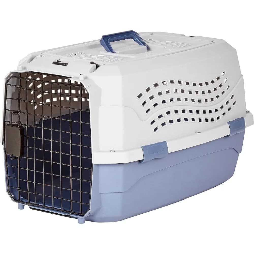 Trasportino Robusto a Due Porte con Apertura Superiore e Frontale per Cani e Gatti, con Maniglia e Ventilazione