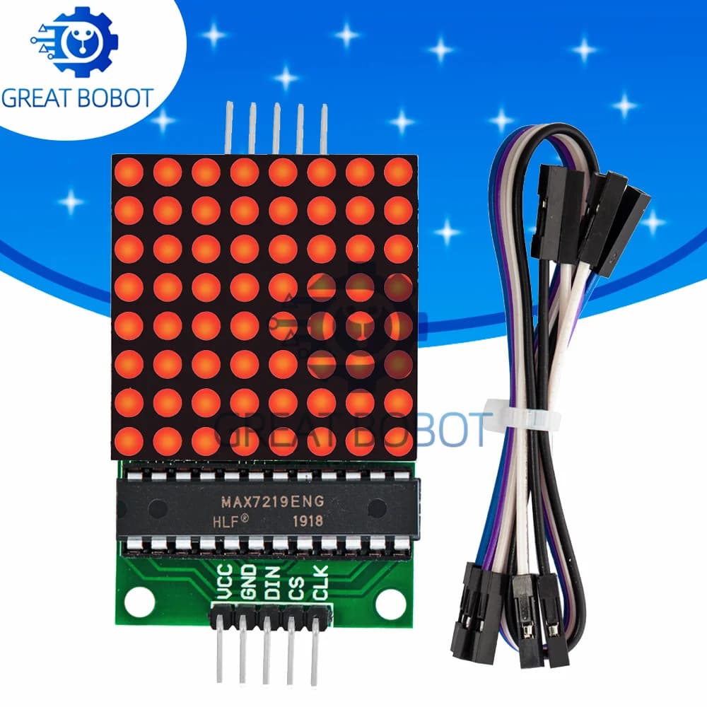 BS 8x8 MAX7219 point LED matrix module: MCU - LED display controlled for Arduino! 5V interface, common cathode design