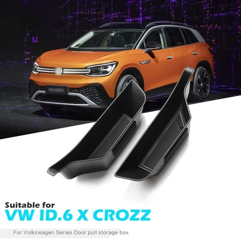 Scatola di immagazzinaggio della maniglia della porta per 2021 - 2024 VW ID.6 X crizz portaoggetti per passeggeri scatola del vassoio accessori per auto per Volkswagen ID6