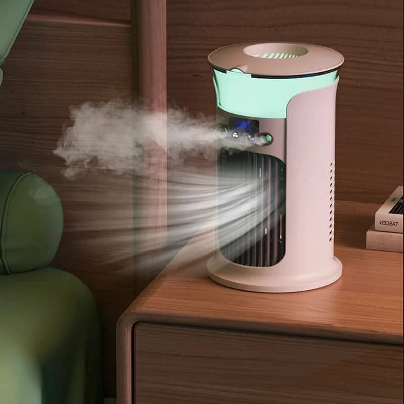 2026 New Multifunctional Desktop Air Cooler Portable USB Mini Air Conditioner Fan Water Cooling Humidifier Small Personal Coolin