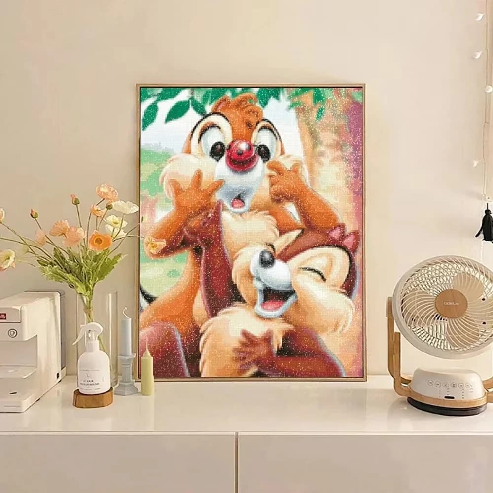 Pittura Diamante Disney per Decorazione Casa, Ricamo Fai-da-Te con Strass, Biancaneve e i Sette Nani, Punto Croce, Chipmunk Broth