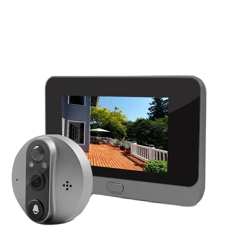 Tuya Intelligent Visual Doorbell 4.3 Inch Screen Wireless HD Cat's Eye Video Door Phone Wifi Intercom Inductive Monitoring