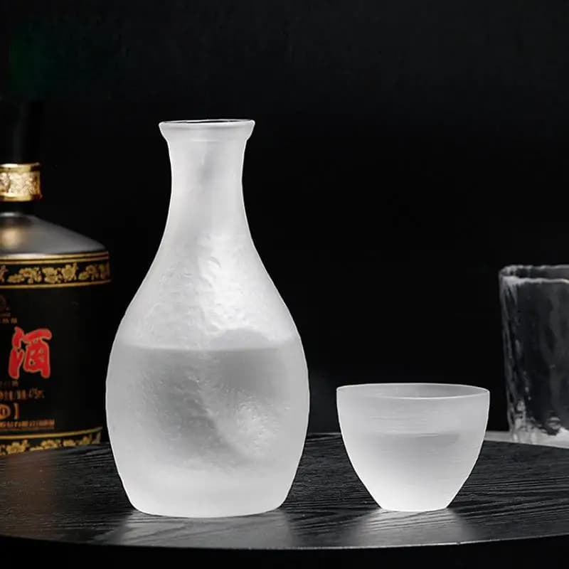 Set di Bicchieri e Decanter per Whisky in Vetro Shiji, Design Creativo in Stile Giapponese, Bicchieri da Vino Satinati per Uso Domestico, Scaldatazze per Vino Bianco