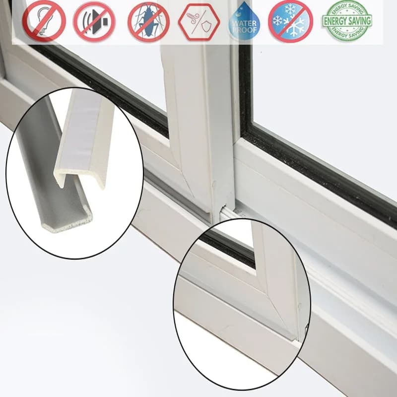 4M U Type Sliding Door Window Sealing Strip Weather Stripping Wearable Self Adhesive soundproof foam for Windows Gap Seal Tape