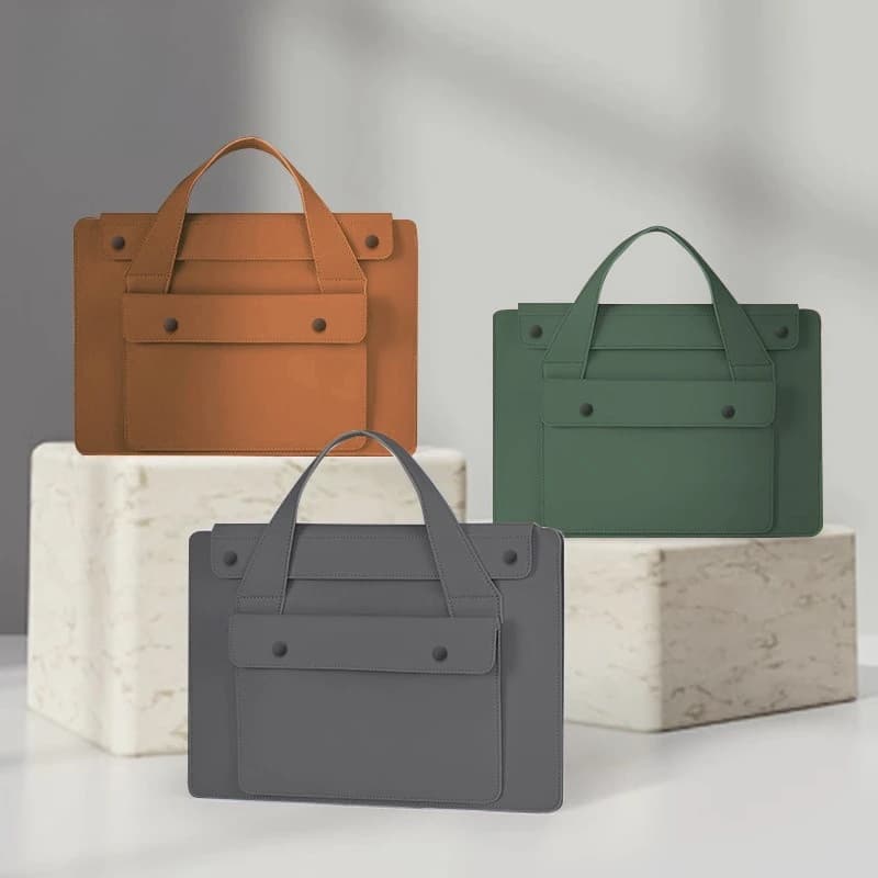 Borsa per Laptop da Donna in Pelle, Custodia per Computer per Macbook Air Pro 13 14 15 16 Pollici, 3 Strati