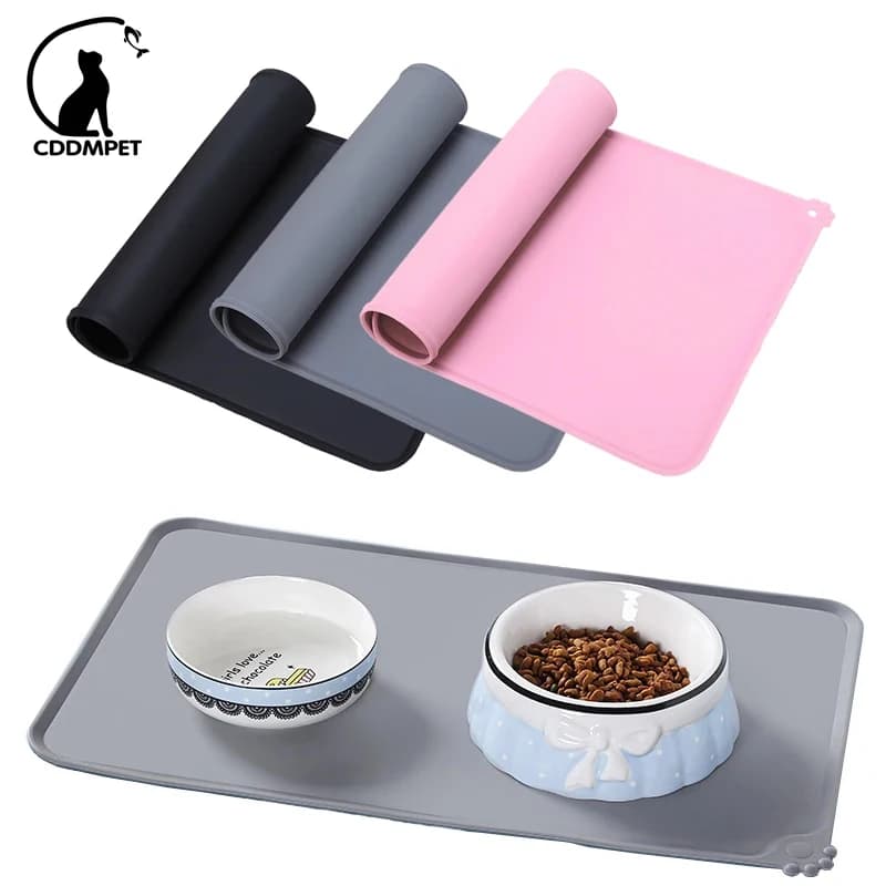 CDDMPET Silicone Cane Gatto Ciotola Zerbino Antiaderente Pet Fontana Vassoio Pad Cibo Cuccioli di Cani Alimentazione Bere Zerbino Facile Lavaggio Tovaglietta