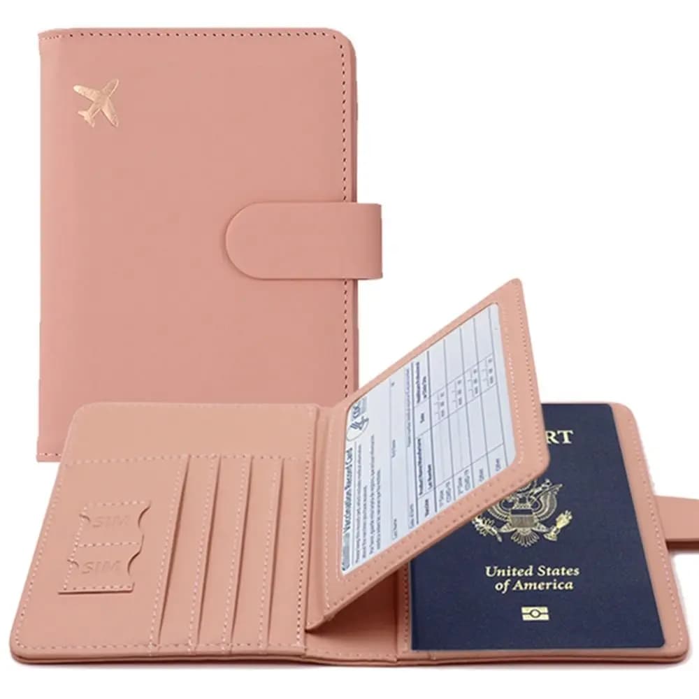 Porta Biglietti in Pelle PU, Custodia per Certificati, Porta Passaporto, Cover Protettiva per Passaporto, Accessori da Viaggio, Porta Carte in PU