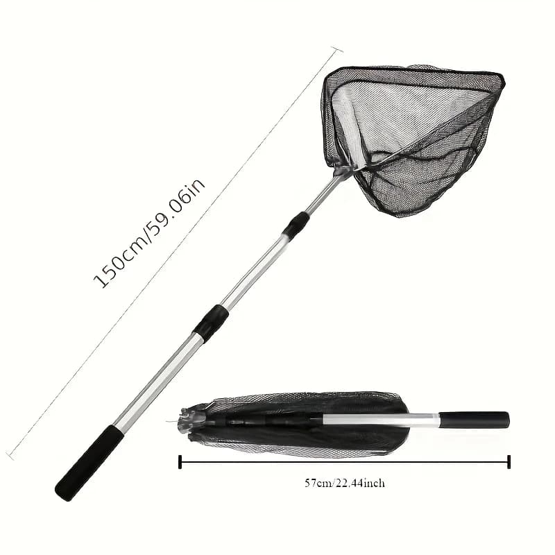 1 Rete da pesca pieghevole ultraleggera 1.5 Rice - 2.1 Maniglia telescopica in lega di alluminio durevole Rete da pesca portatile Outdoor Fi