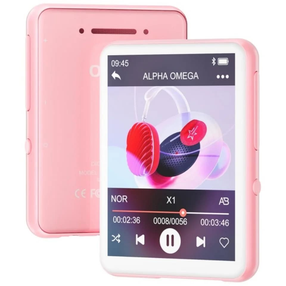 Lettore MP3 Bluetooth 5.4 da 128 GB, lettore MP3 portatile con altoparlante, walkman touch screen da 2,4'', lettore musicale HiFi per bambini, radio FM