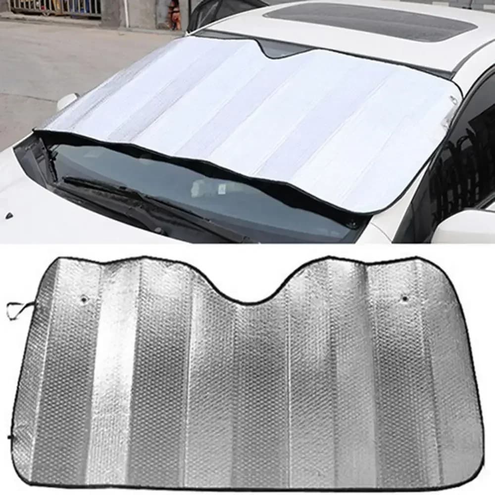 Parasole per auto Visiera parasole 1Pc Colore argento Pieghevole Parabrezza per auto Visiera Copertura Anteriore Blocco posteriore Finestra Parasole Accessori auto
